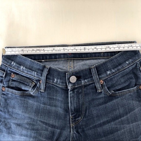 7 For All Mankind Denim Low Rise Medium Wash Straight Leg Jeans Size 25 - Picture 11 of 16